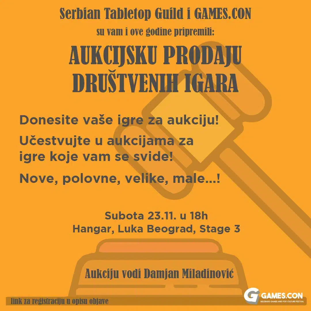 Serbian Tabletop Guild i Games.CON: Aukcija Društvenih Igara! Serbian Tabletop Guild i Games.CON: Aukcija Društvenih Igara!