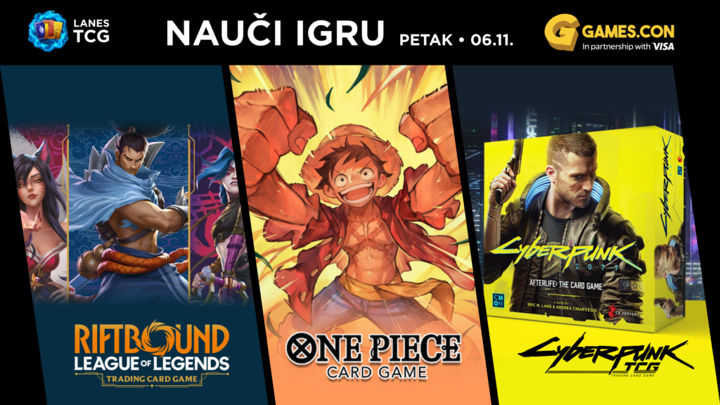 Nauči Riftbound, One Piece i Cyberpunk uz Lanes TCG, petak 6. novembar