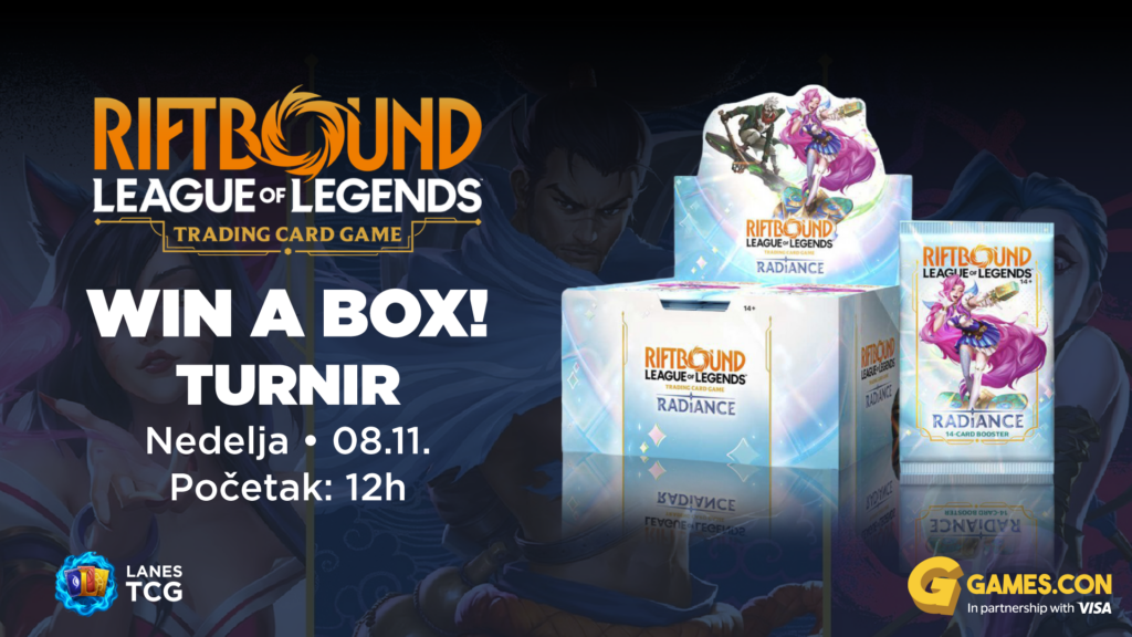 Riftbound turnir, nedelja 8. novembar u 12:00, Lanes TCG
